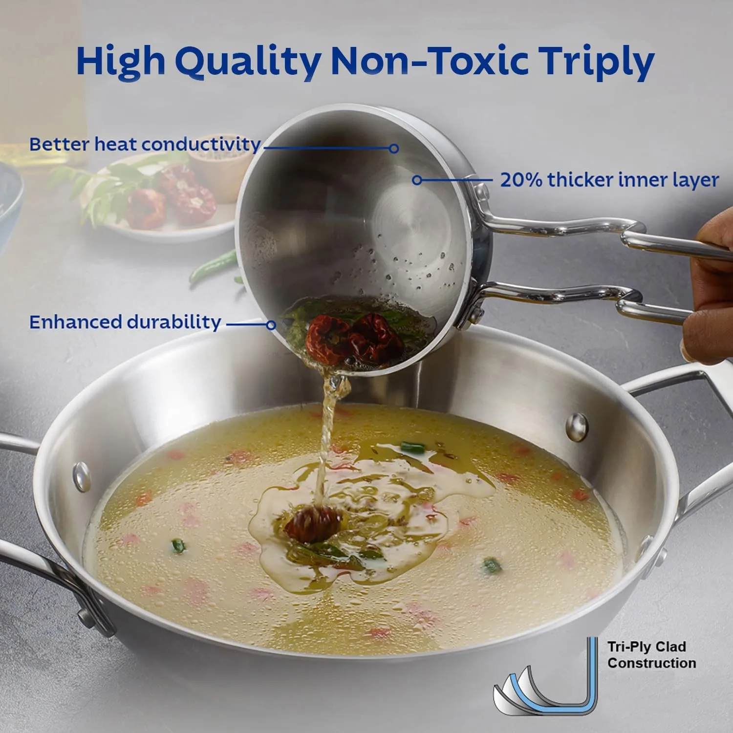 Premium Mini Tadka Pan with Long Handle. - Image 3