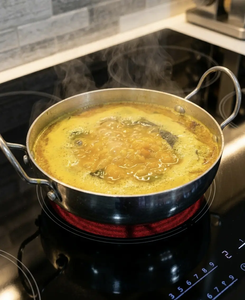 Premium Aluminium Tarka Karai with Stainless Steel Handle – Perfect for Tempering & Frying