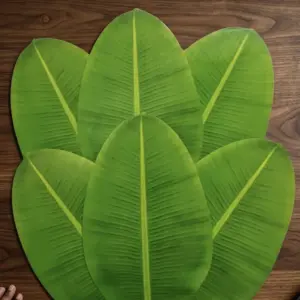 Premium Banana Leaf Design Dining Table Placemat Set (6 Pieces)