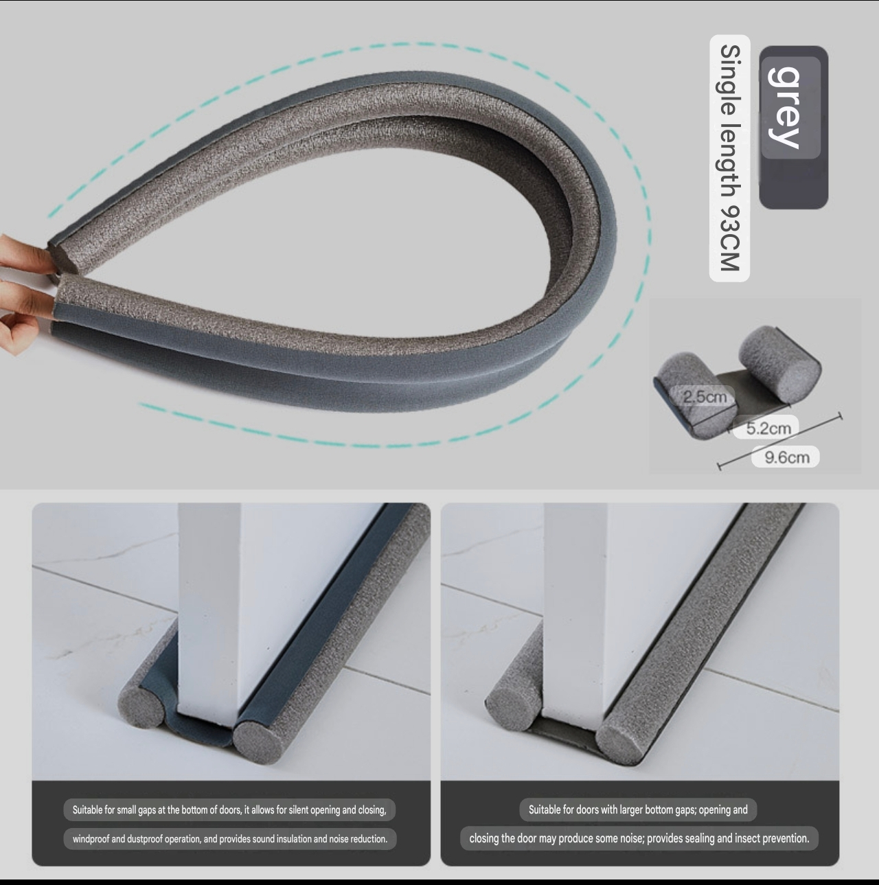Premium Under Door Draft Stopper Foam Seal Strip | Noise, Dust & Insect Blocker - Image 3